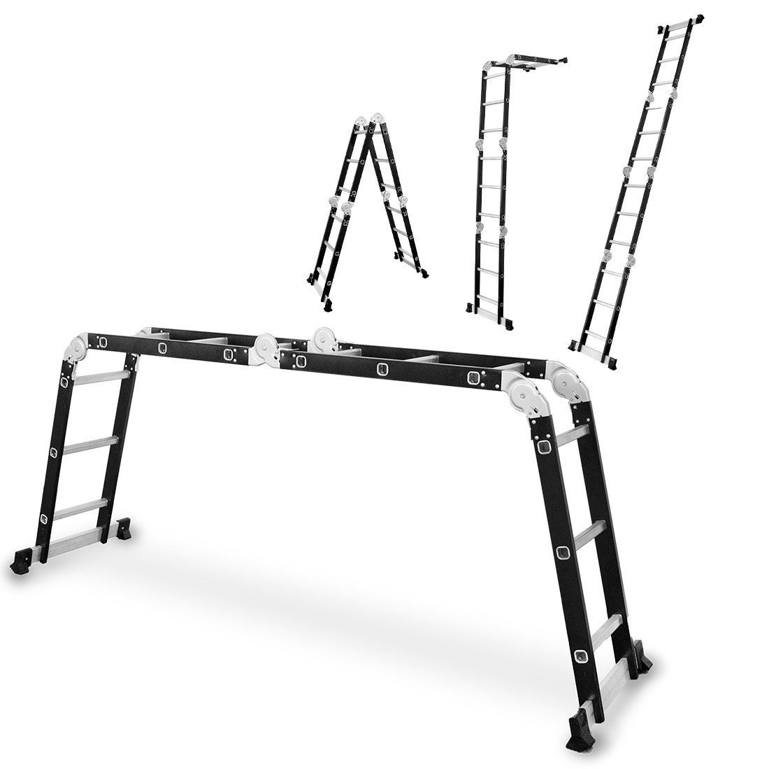 Drabina uniwersalna wielofunkcyjna przegubowa składana 4x3 stopnie BAULICH